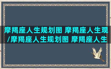 摩羯座人生规划图 摩羯座人生观/摩羯座人生规划图 摩羯座人生观-我的网站